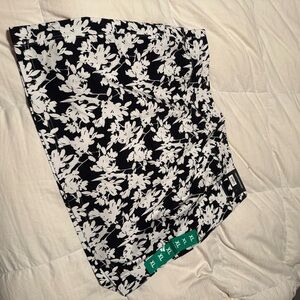 Floral Black and White Skirt